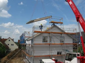 gebruik van steiger bij bouw huis